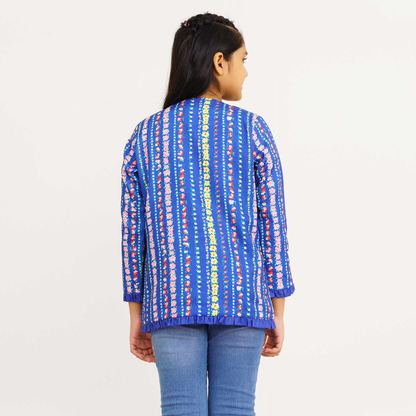 Girls Blue Ethnic Jacket