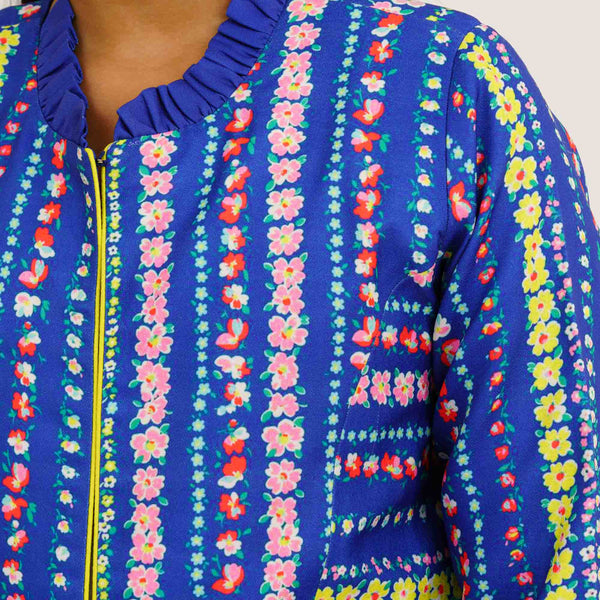 Girls Blue Ethnic Jacket