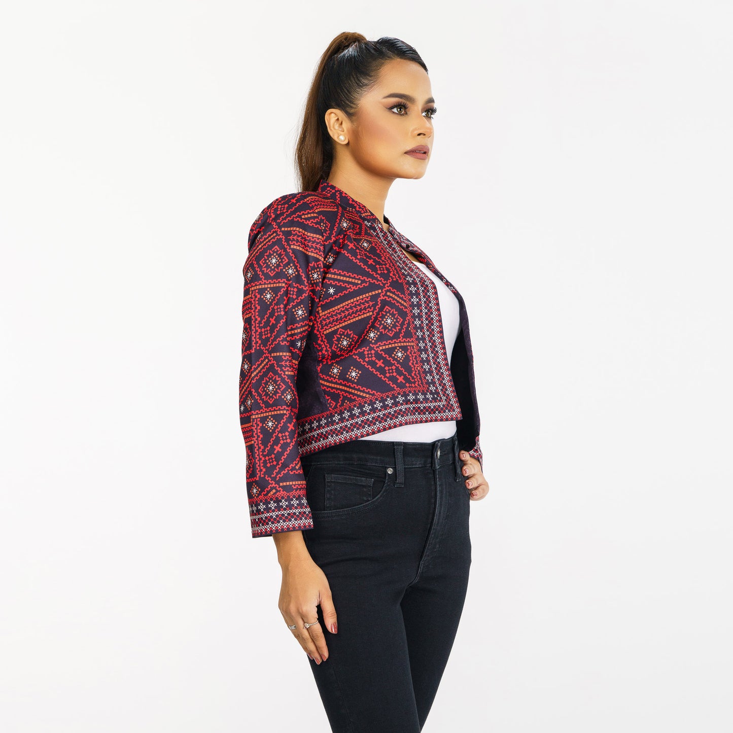 Womens Ethnic Black Jacket