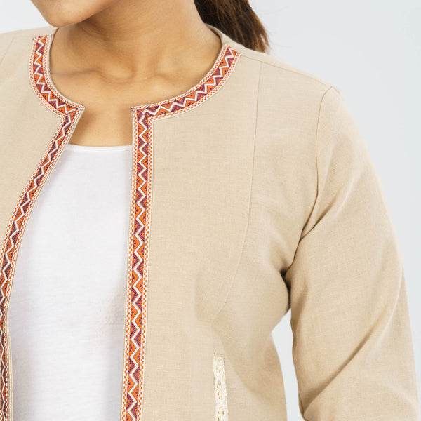 ETHNIC JACKET-BEIGE