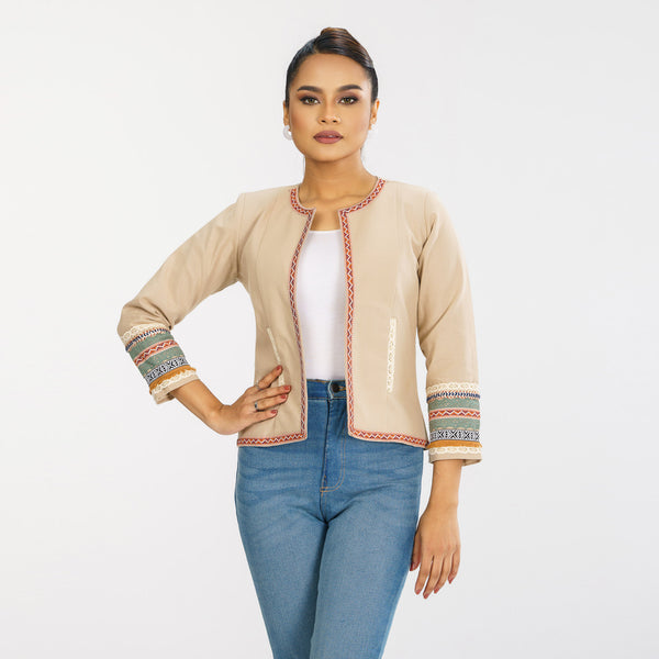 ETHNIC JACKET-BEIGE