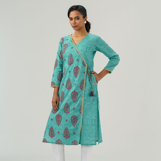 Womens Deep Pastel Cotton Kurti