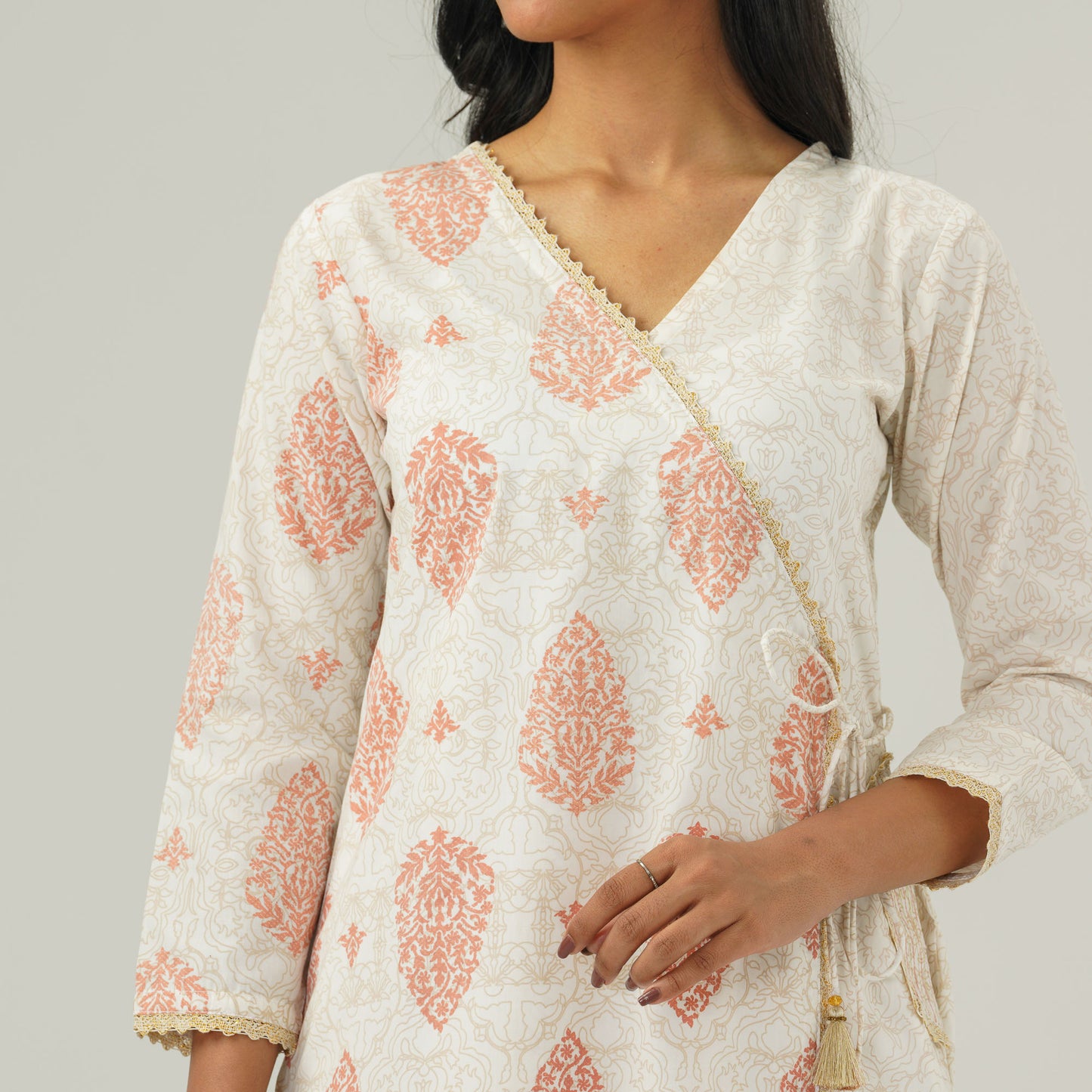 Womens White Cotton Kurti