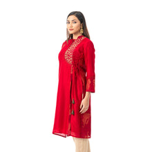 Load image into Gallery viewer, Women Red Two-Tone Kurti
