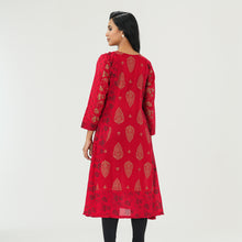 Load image into Gallery viewer, Womens Red Ethnic Kurti
