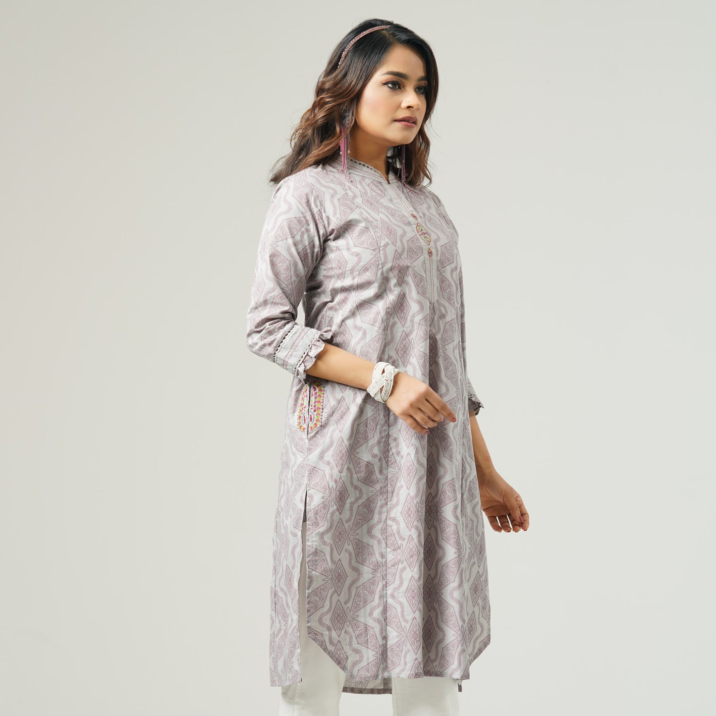 Womens Beige  Ethnic Tunic