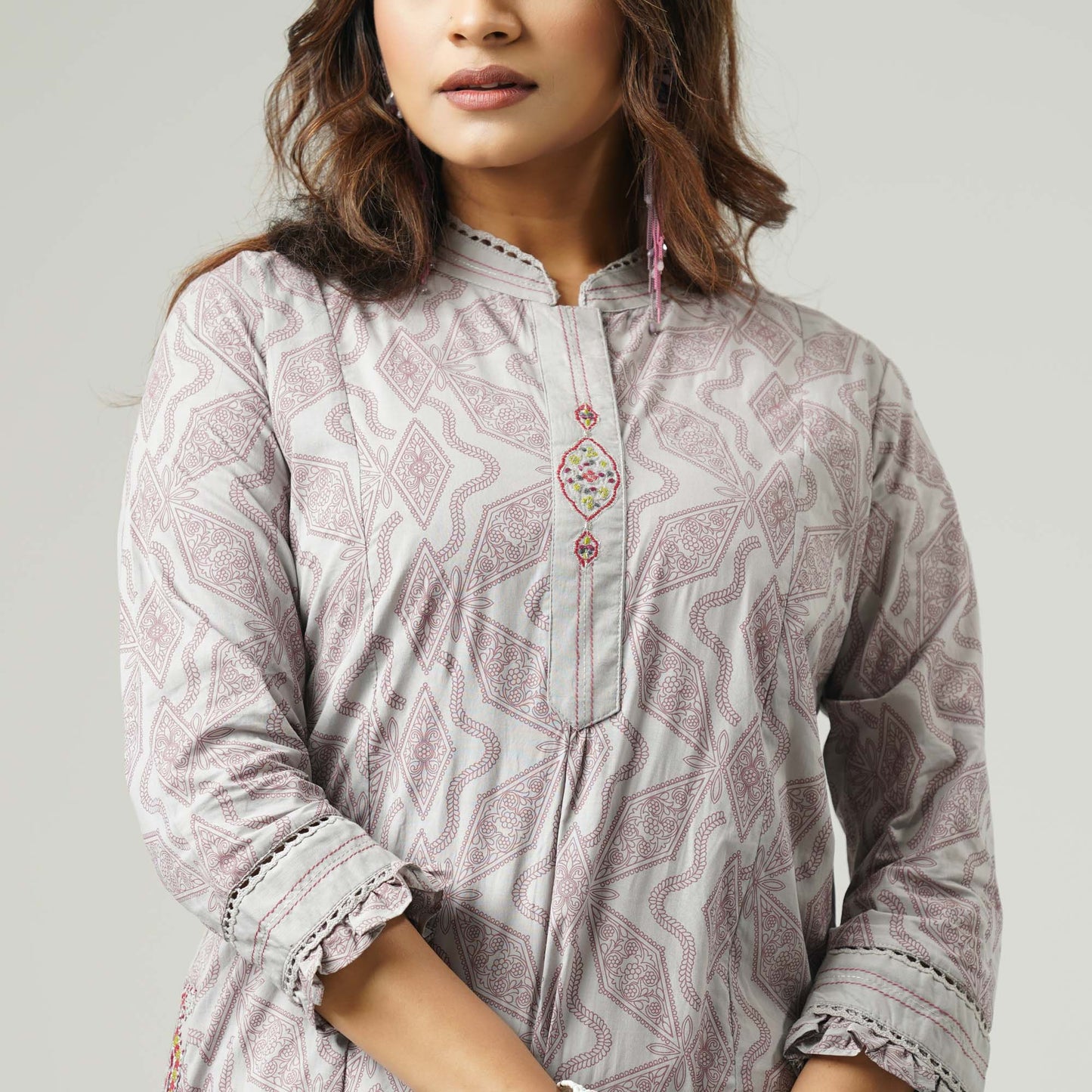 Womens Beige  Ethnic Tunic