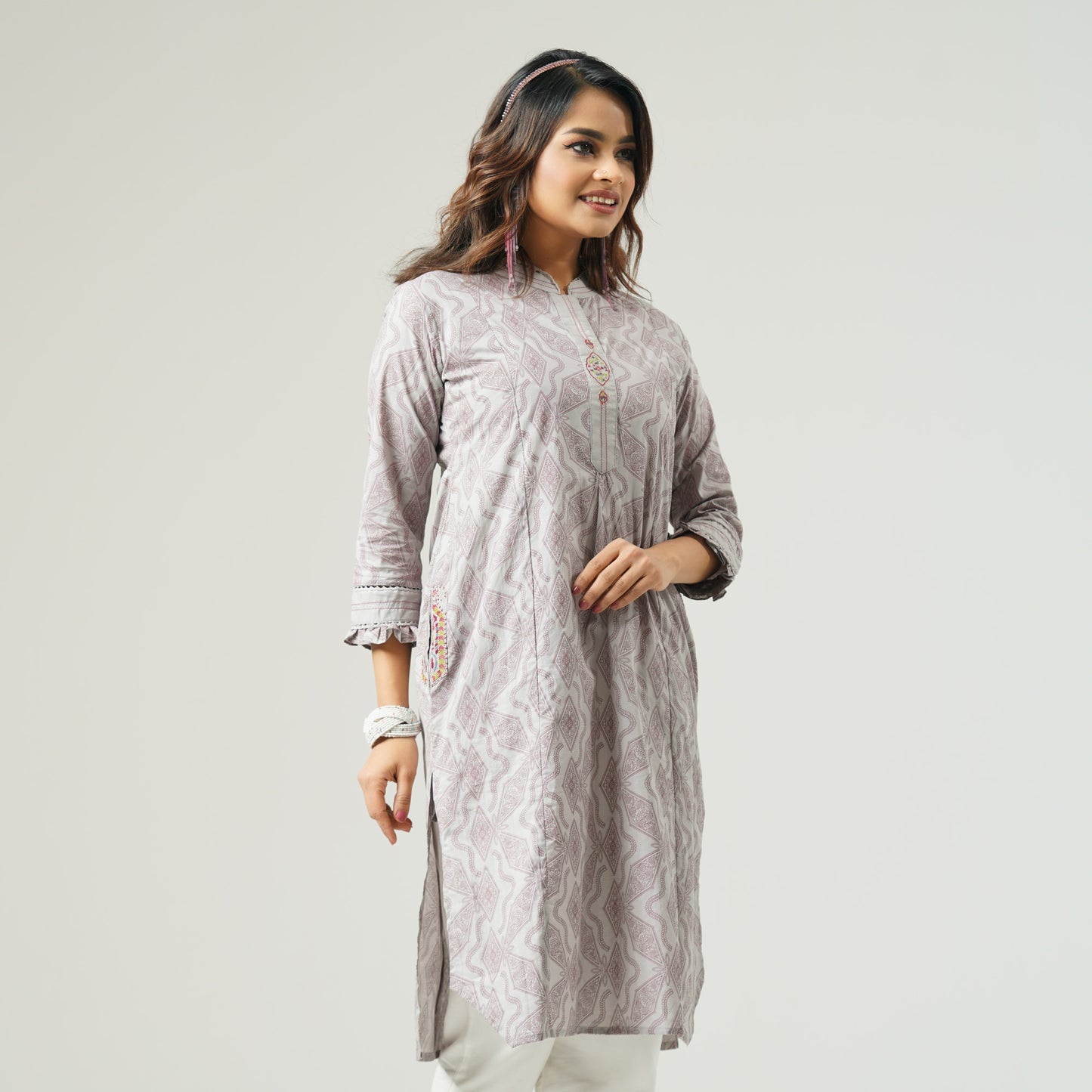 Womens Beige  Ethnic Tunic