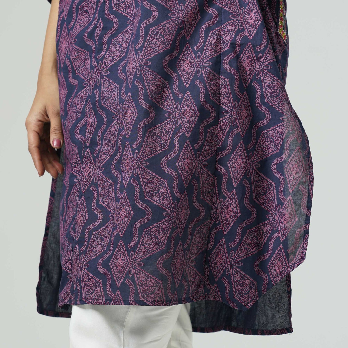 Womens Navy Ethnic Tunic