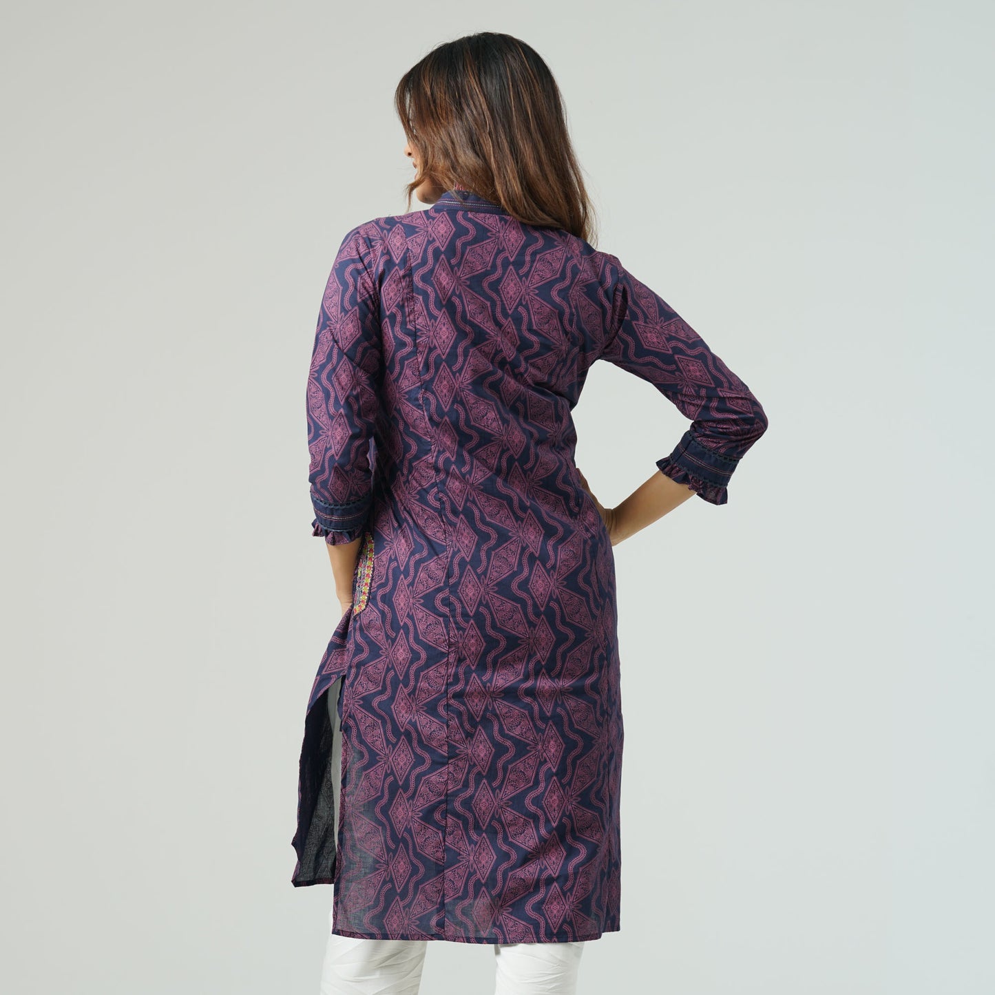 Womens Navy Ethnic Tunic