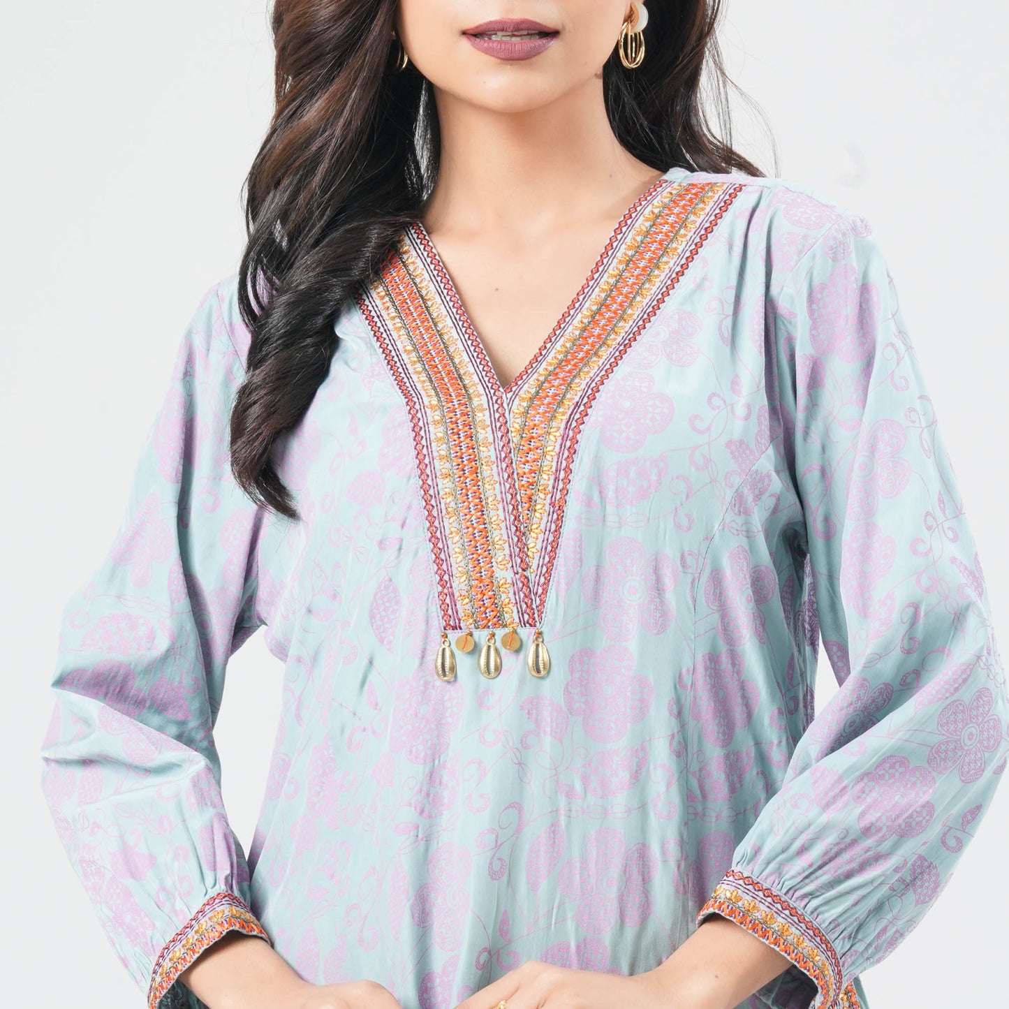 Women’s Shimmer Cotton Embroidered Kurti