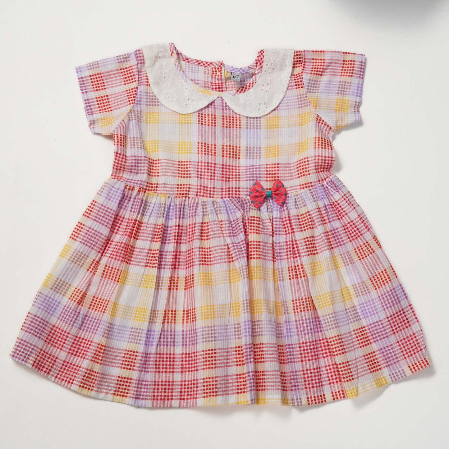 Girls Multi Check Frock Set