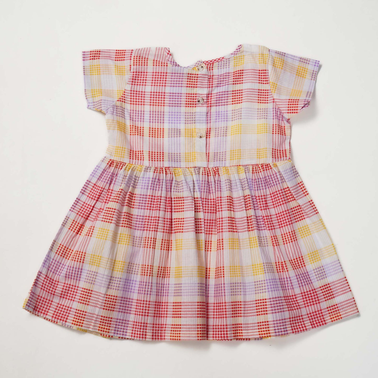 Girls Multi Check Frock Set