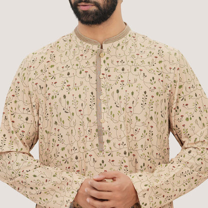 Men's Beige Panjabi