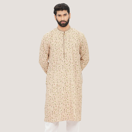 Mens Beige Panjabi