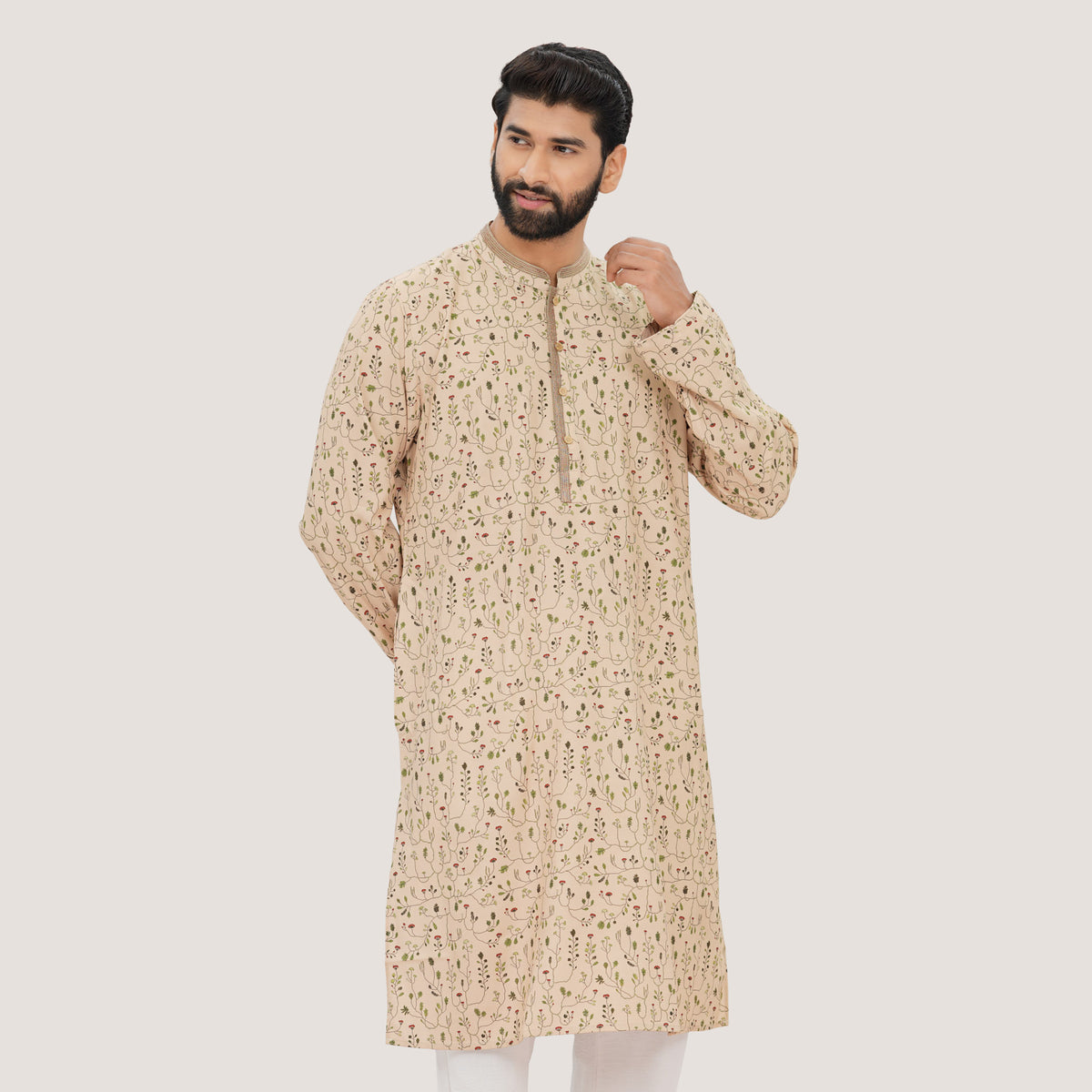Men's Beige Panjabi