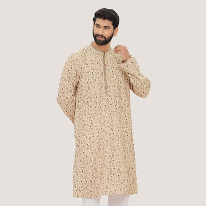 Men's Beige Panjabi