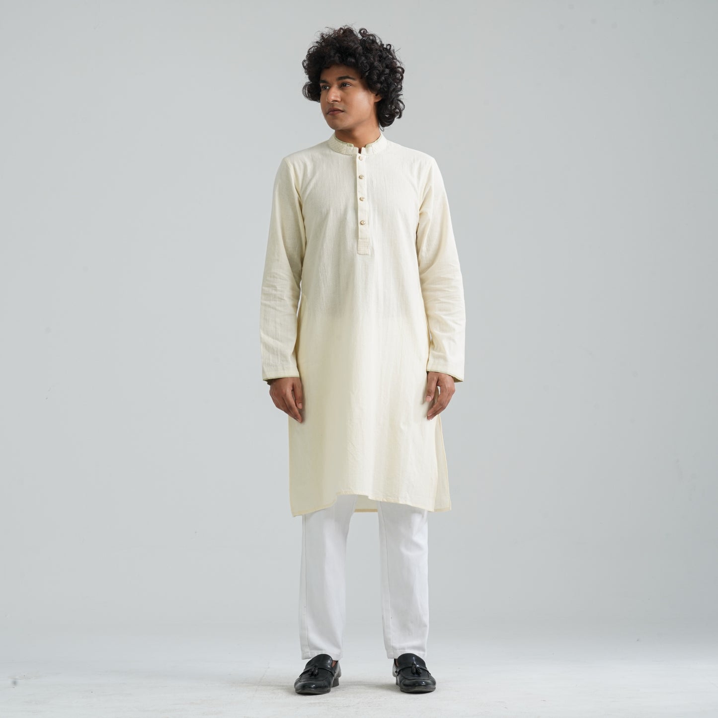 Mens Vanilla White Panjabi