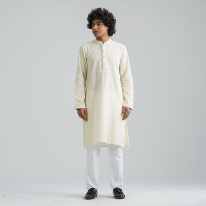 Mens Vanilla White Panjabi
