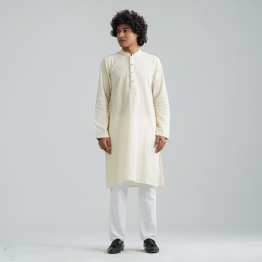 Mens Vanilla White Panjabi