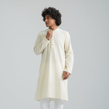 Mens Vanilla White Panjabi