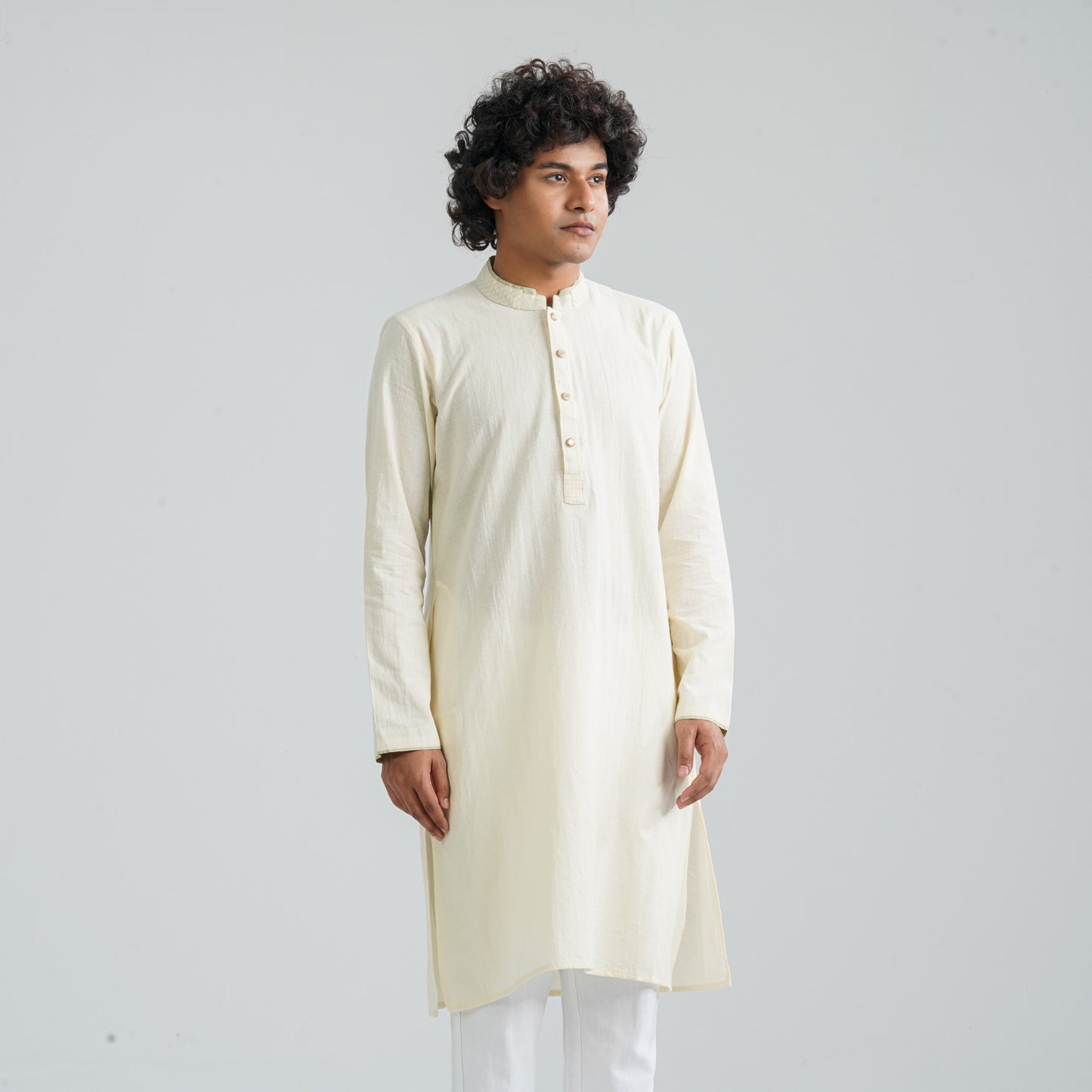 Mens Vanilla White Panjabi