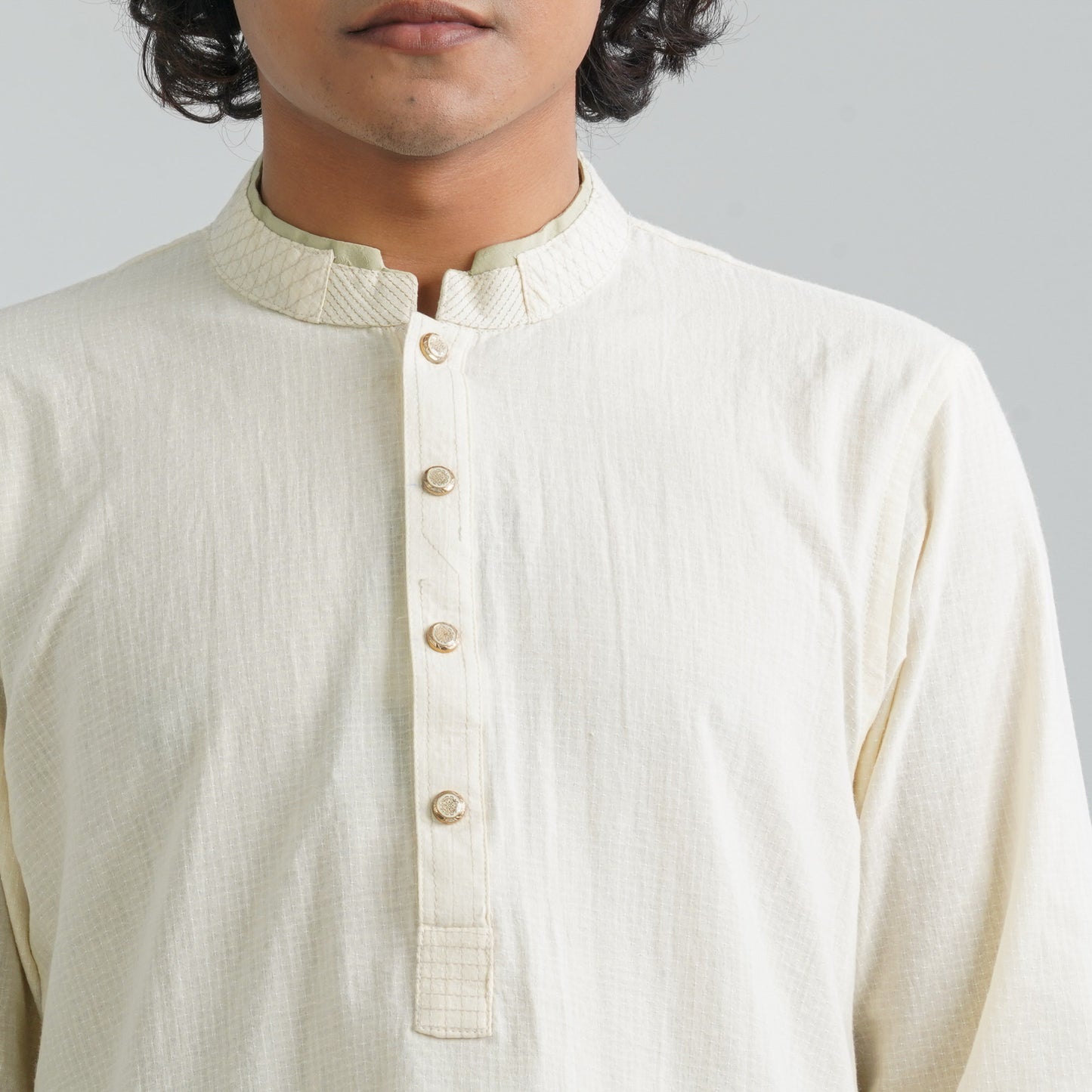 Mens Vanilla White Panjabi
