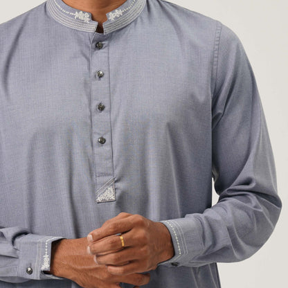 Mens Grey  Premium Panjabi