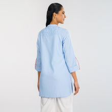 Load image into Gallery viewer, Women Light Blue Ethnic Shirt
