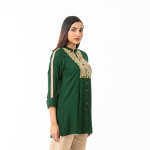 Load image into Gallery viewer, Womens Green Ethnic Top
