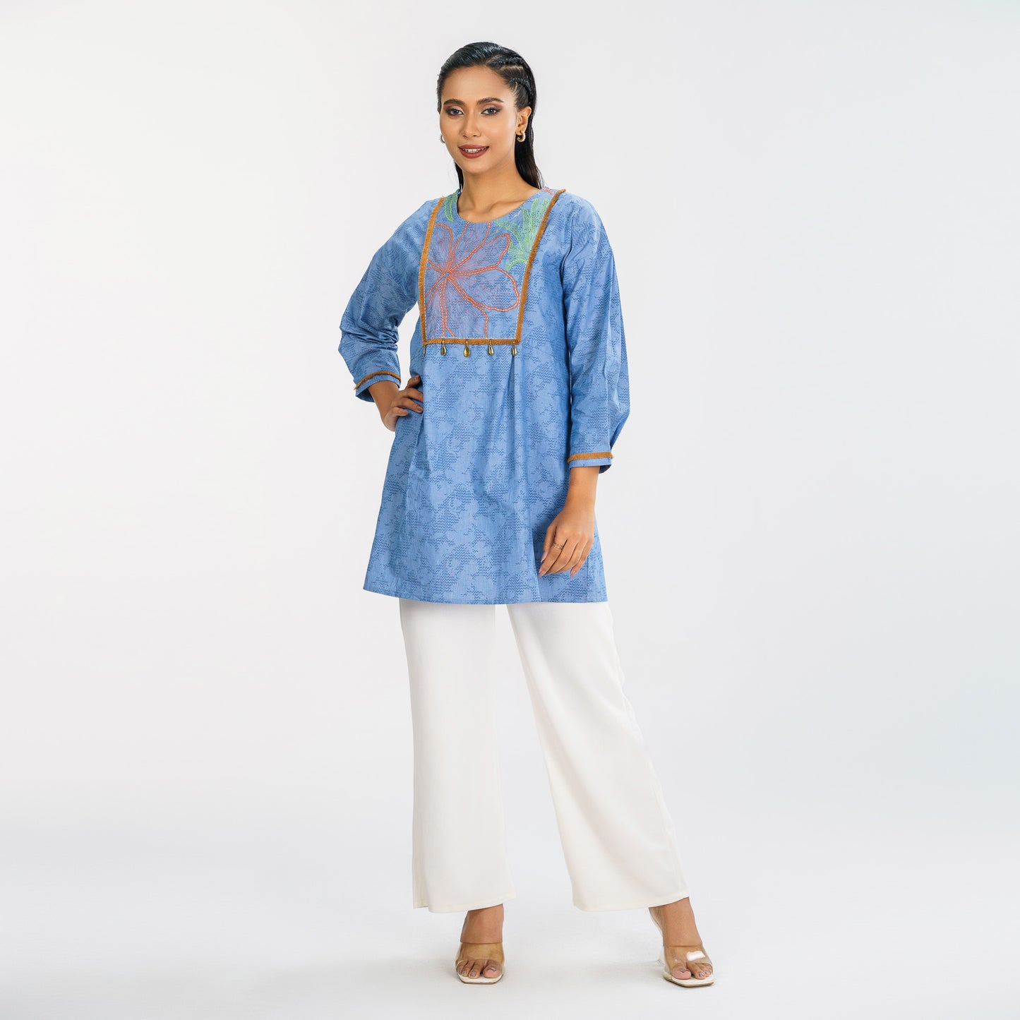 Women Blue Ethnic Top