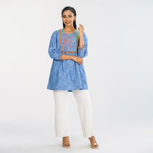 Load image into Gallery viewer, Women Blue Ethnic Top
