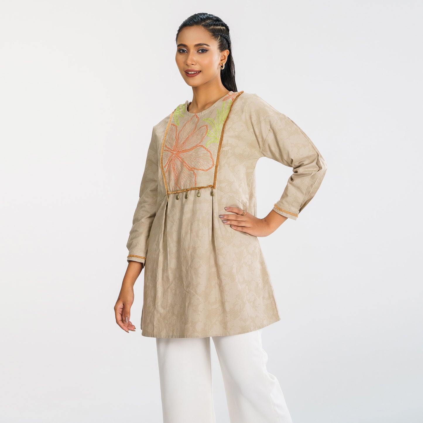 Women Beige Ethnic Top