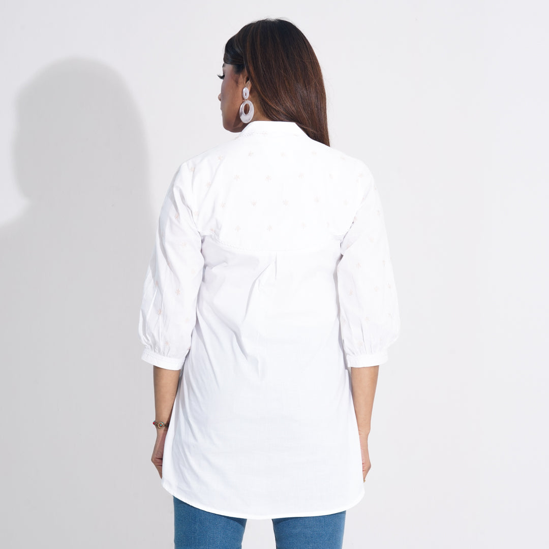 Women White Ethnic Top