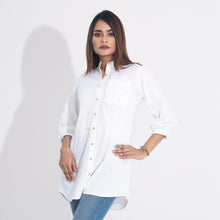 Load image into Gallery viewer, Women White Ethnic Top
