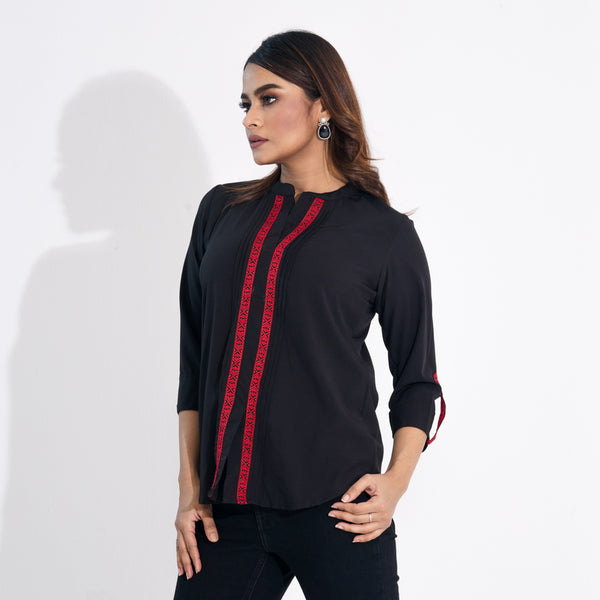 Women Black Ethnic Top