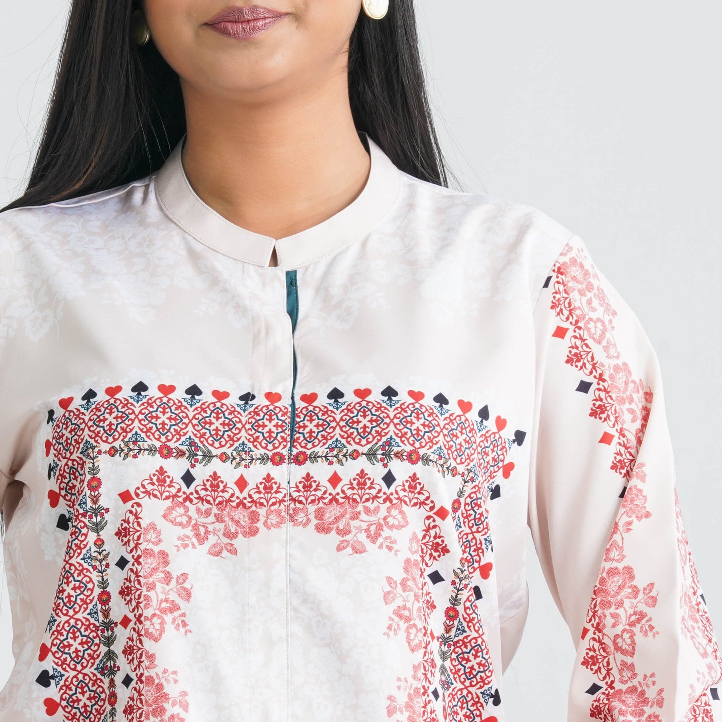 Women’s Beige Digital Printed Tunic Top