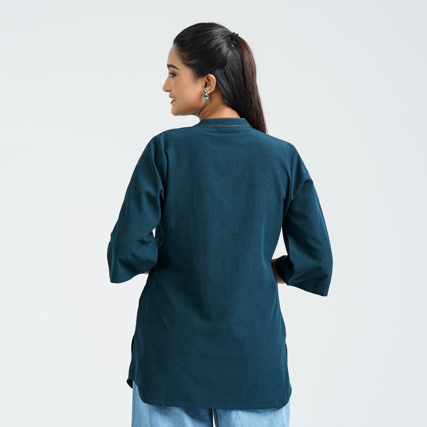 Women’s Teal Silk Top