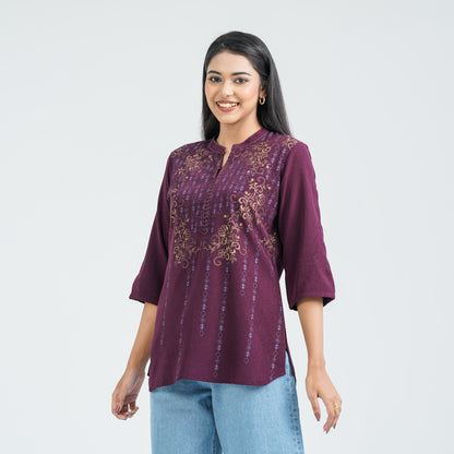 Women’s Violet Silk Top