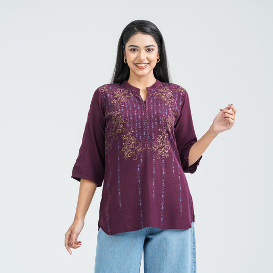 Women’s Violet Silk Top