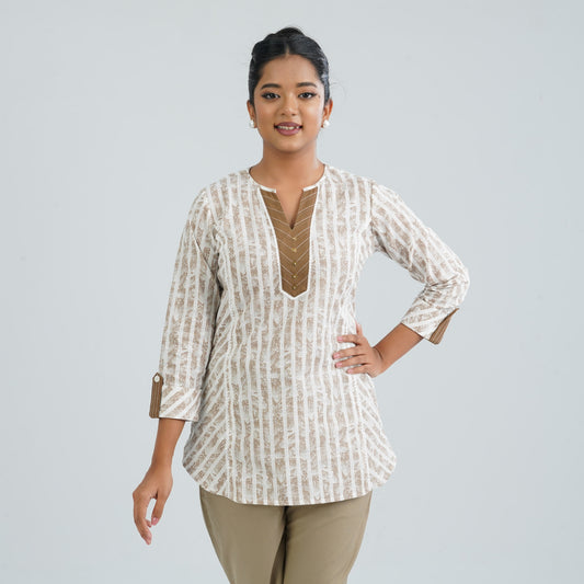 Women's Cotton Off White Top