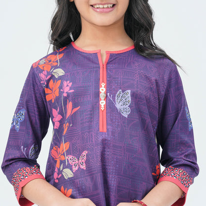 Girls Floral Silk Tunic