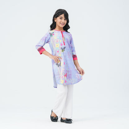 Girls Floral Silk Tunic