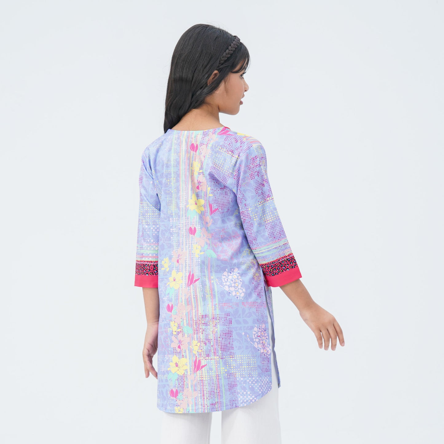Girls Floral Silk Tunic