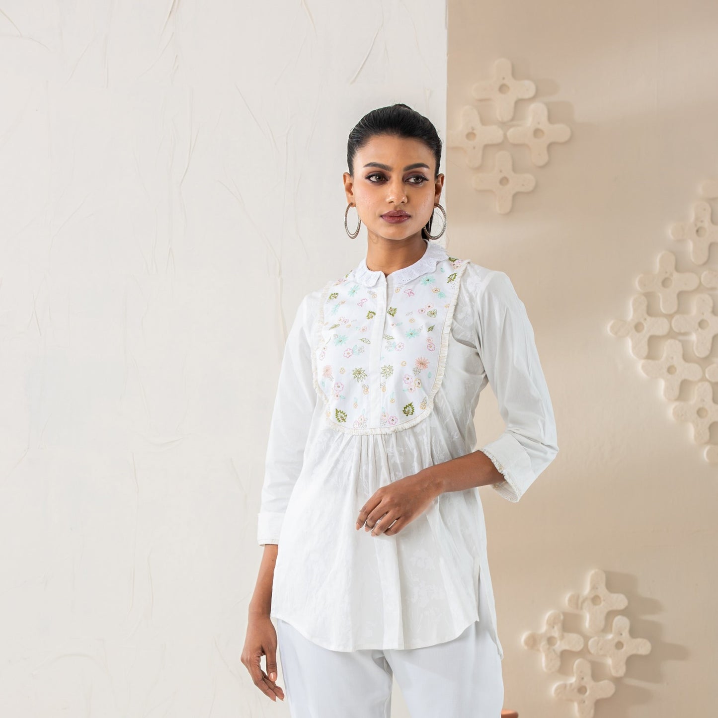 Womens Ethnic Tunic-White