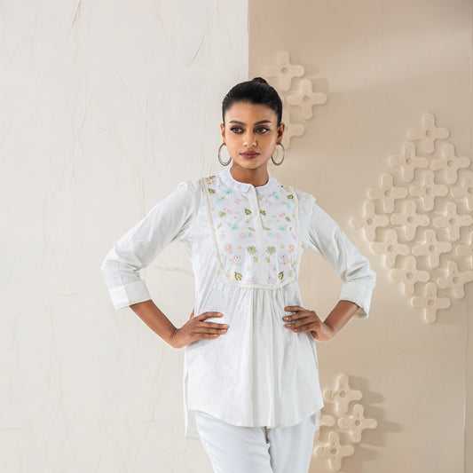 Womens Ethnic Tunic-White