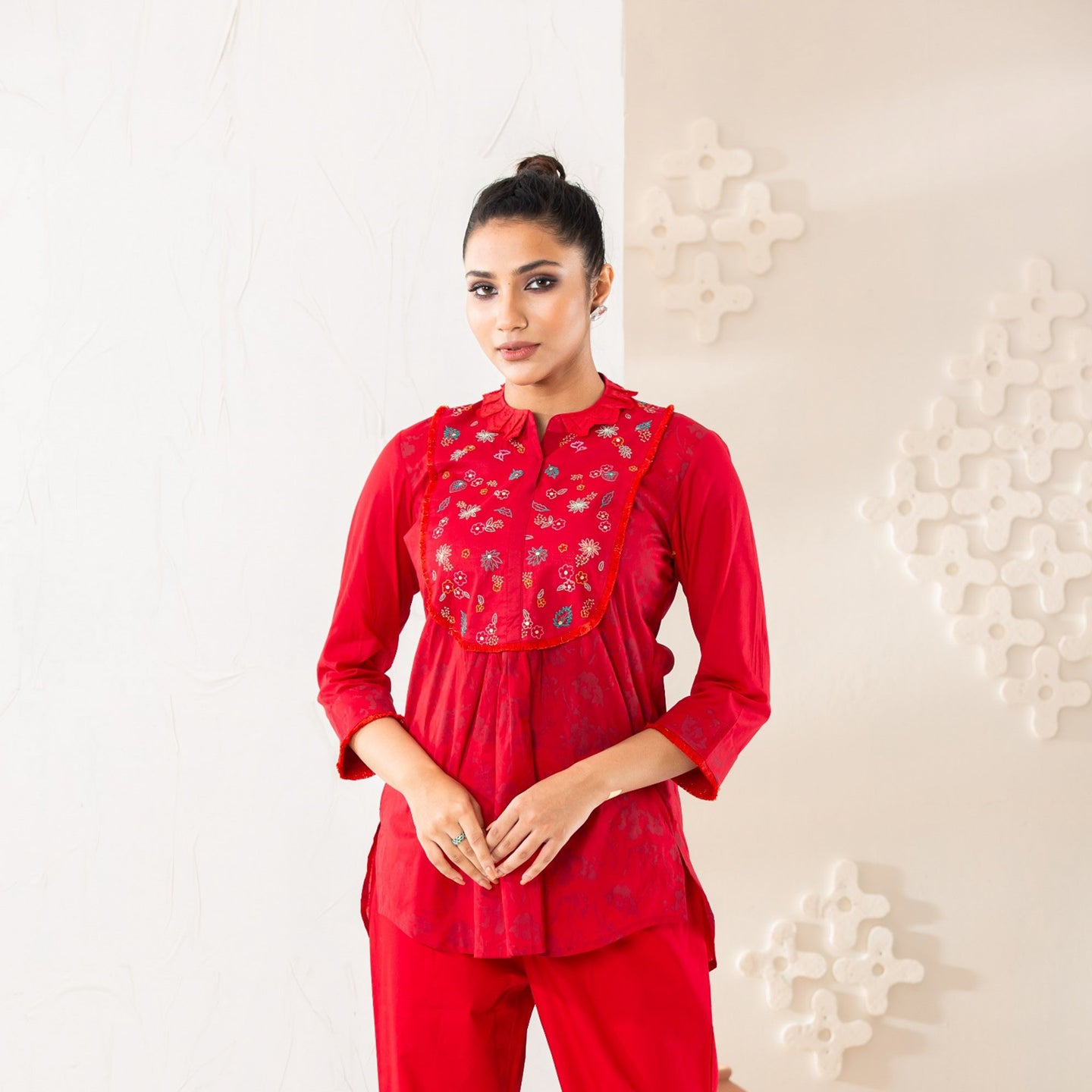 ETHNIC TUNIC-RED