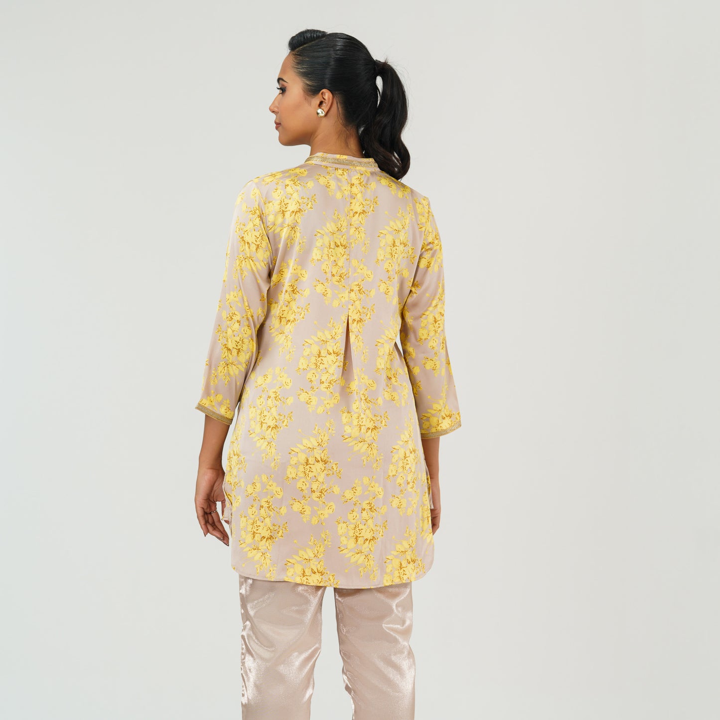 Womens Ethnic Beige Yellow Tunic