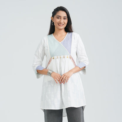 Women’s White Viscose Tunic
