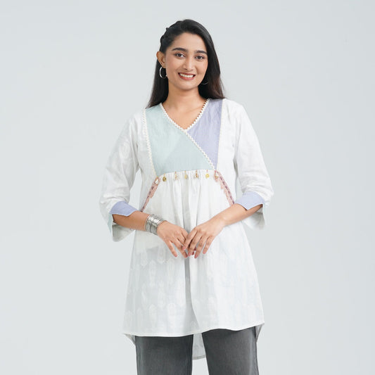 Women’s White Viscose Tunic